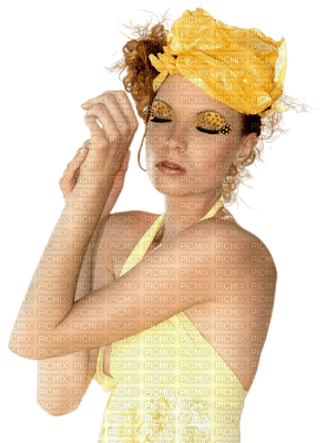 Kaz_Creations Woman Femme Yellow - ücretsiz png