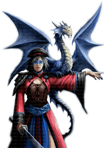 fantasy  woman with dragon by nataliplus - 無料png