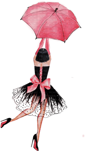 kikkapink fashion woman pink umbrella - бесплатно png
