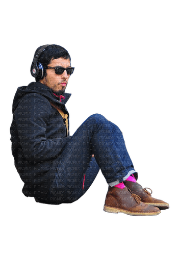 Kaz_Creations Man-Homme-Listening-To-Music - 免费PNG