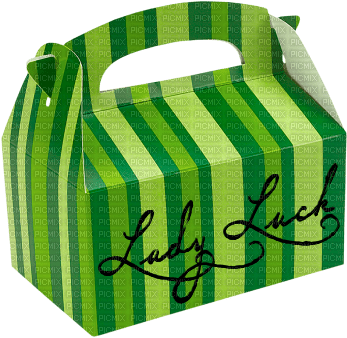 Kaz_Creations St.Patricks Day Deco Gift Box Text Lady Luck - безплатен png