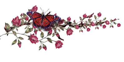 Butterfly and Roses - GIF animé gratuit