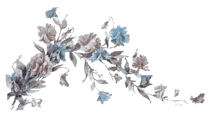 soave deco branch animated flowers blue brown - GIF animate gratis
