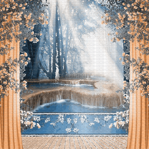dolceluna animated spring background curtains - 無料のアニメーション GIF