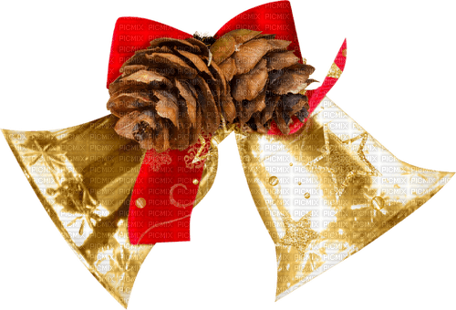 Christmas.Bells.Gold.Brown.Red - png ฟรี