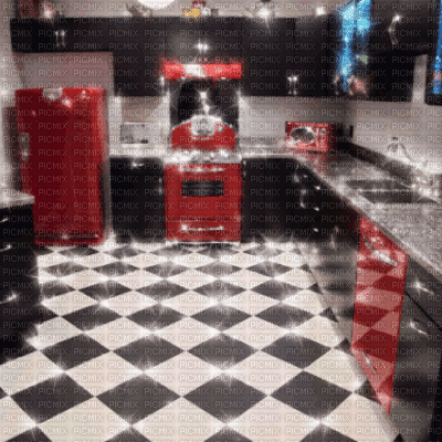 Retro 50s Kitchen - Gratis geanimeerde GIF