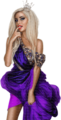 femme violette - PNG gratuit
