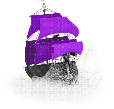 soave deco summer ship black white purple - PNG gratuit