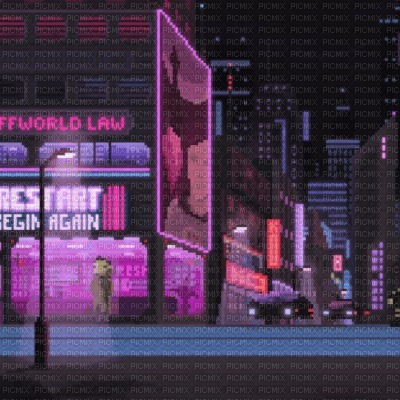 Pixel City Background - Free PNG
