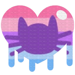 Catgender dripping paint heart - png grátis