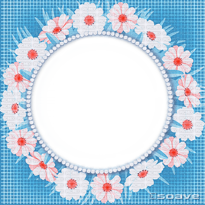 soave frame circle spring summer flowers - 免费PNG