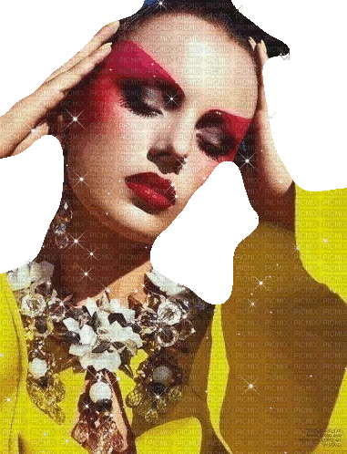 woman summer yellow animated glitter - Free animated GIF