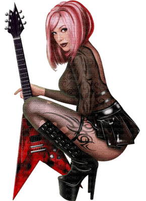 Kaz_Creations Woman Femme With Guitar - δωρεάν png