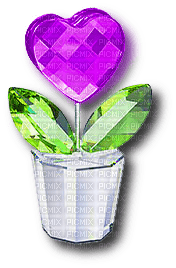 Crystal.Heart.Flower.Purple - 免费PNG