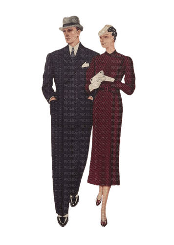 Vintage, Paar, 1930 - kostenlos png