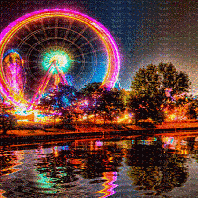 soave background animated   amusement park rainbow - Free animated GIF