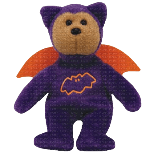 beanie baby bat orange and purple - PNG gratuit