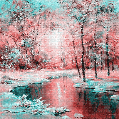 soave background animated winter forest water - Ilmainen animoitu GIF