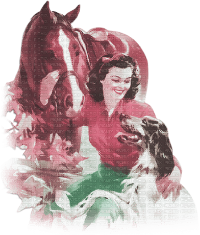soave woman horse vintage dog autumn - бесплатно png
