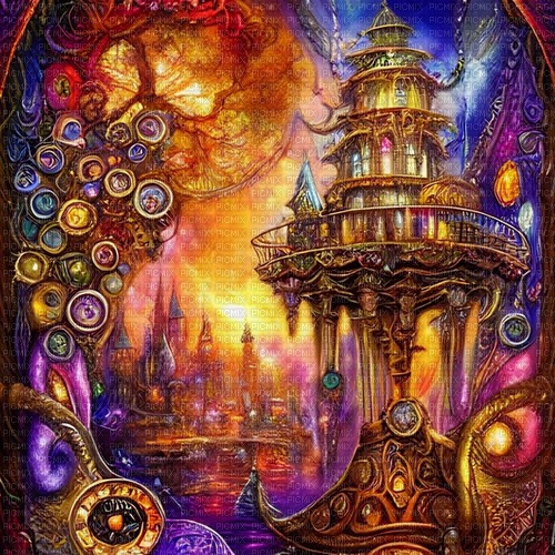 kikkapink fantasy background steampunk - bezmaksas png
