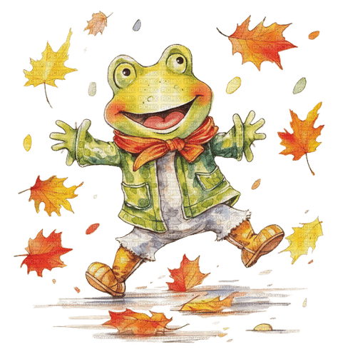 loly33 grenouille automne - 無料png