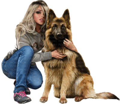 kvinna-hund-woman-dog - kostenlos png