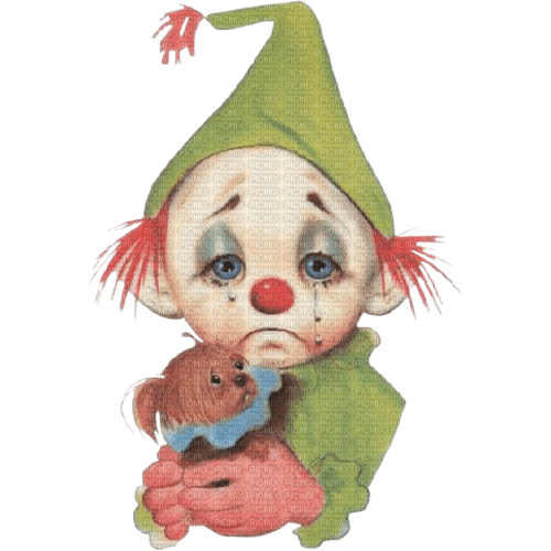sad little clown - PNG gratuit