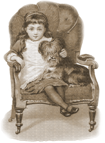 kikkapink vintage girl child dog winter christmas - nemokama png