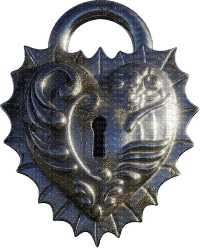 metal heart lock - PNG gratuit