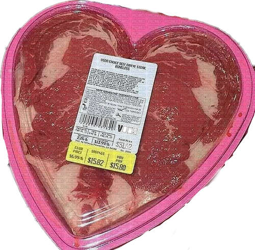 Heart steak weirdcore lovecore valentine - gratis png
