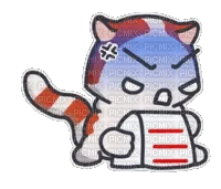 Marsey The Cat Reading a Lot of Words - GIF animado grátis