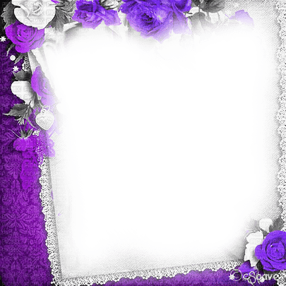 soave frame vintage flowers rose lace black white - Free PNG