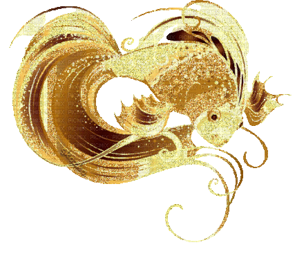 Золотая рыбка - Бесплатный анимированный гифка