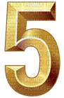 Kaz_Creations Numbers Gold 5 - zdarma png