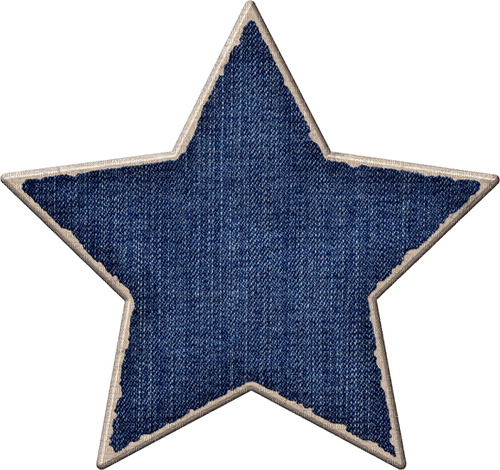 Jeans Blue Star - Bogusia - Free PNG