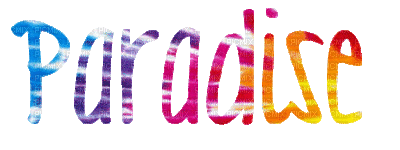 Kaz_Creations Deco  Logo Text Paradise Animated Colours - Bezmaksas animēts GIF