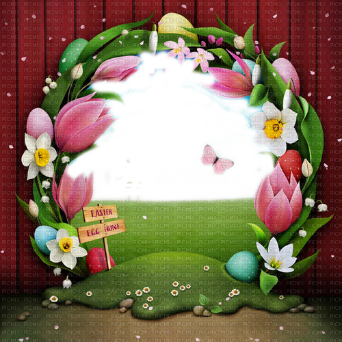 easter frame fond cadre - 無料png