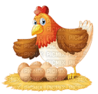 Kaz_Creations Deco Easter Hen With Eggs - Free PNG