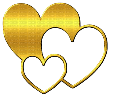 Cœur jaune (stamp clem27) - nemokama png