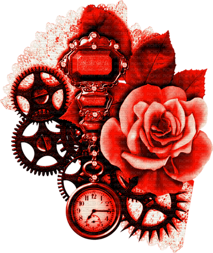 Steampunk.Deco.Red - 免费PNG