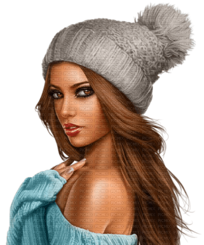 Winter. Woman. Hat and sweater. Leila - png ฟรี