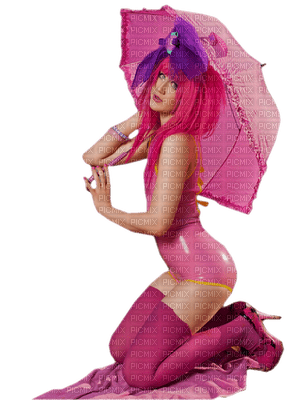 Kaz_Creations Woman Femme Pink Hair Emo - δωρεάν png