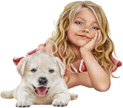 Kind mit Hund - Ingyenes animált GIF