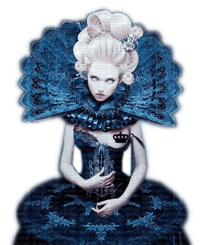Rena blue Gothic Woman Frau Girl - besplatni png