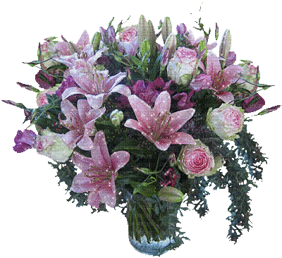 Bouquet of Lily's in Vase - GIF เคลื่อนไหวฟรี