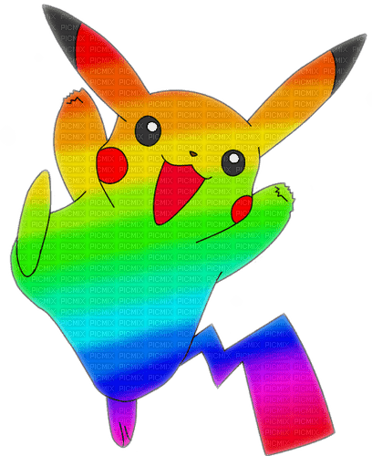 pikachu rainbow pokemon - zdarma png