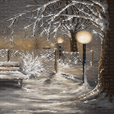 kikkapink background tree lights snow winter - Gratis geanimeerde GIF