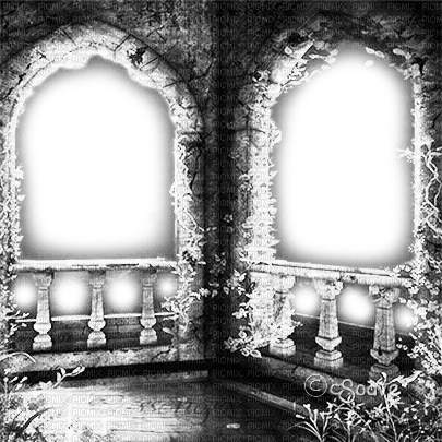 soave frame gothic vintage terrace black white - png gratuito