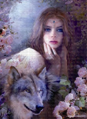 woman wolf fantasy laurachan - besplatni png