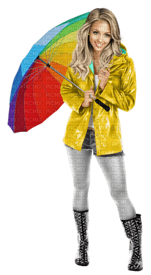 woman in rain bp - 無料png